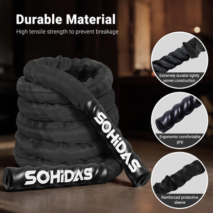 SOHIDAS Weighted Jump Rope for Men Women, 3.68LB Adult Jump Ropes for Fitness Heavy Skipping Rope, Jumping Rope for Training Muscle Speed Home Gym Workout Equipment Exercise Jumpropes Weight Loss