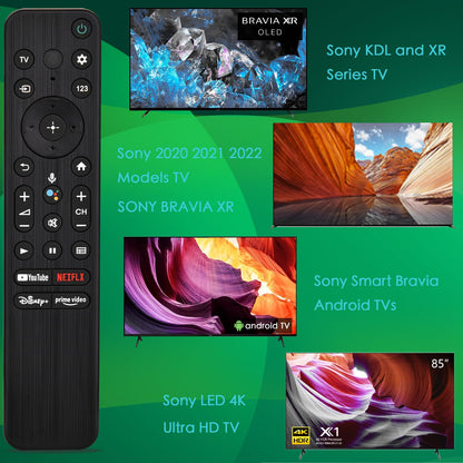 Voice Remote Replacement for Sony Smart TV Control:Comptible for 2019-2025 Sony Bravia OLED LED 4K 8K UHD,for Android Google TV with Shortcuts YouTube and Dinsey+ etc.