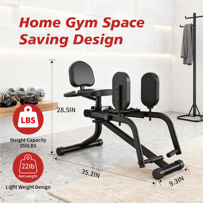 Hip Adduction Abduction Machine by SEWD – Home Gym Inner/Outer Thigh Trainer for Strength Training, Two in One Compact Glute & Thigh Workout Equipment. (Resistance Cord)