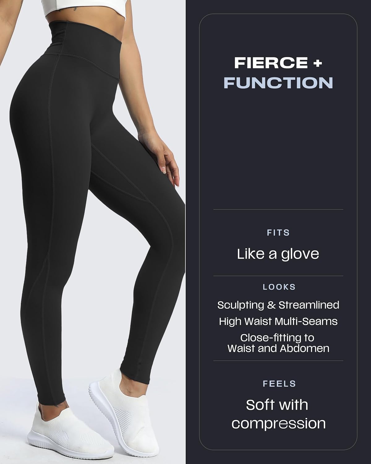 Aoxjox High Waisted Workout Leggings for Women Trinity Yoga Pants 26.5"