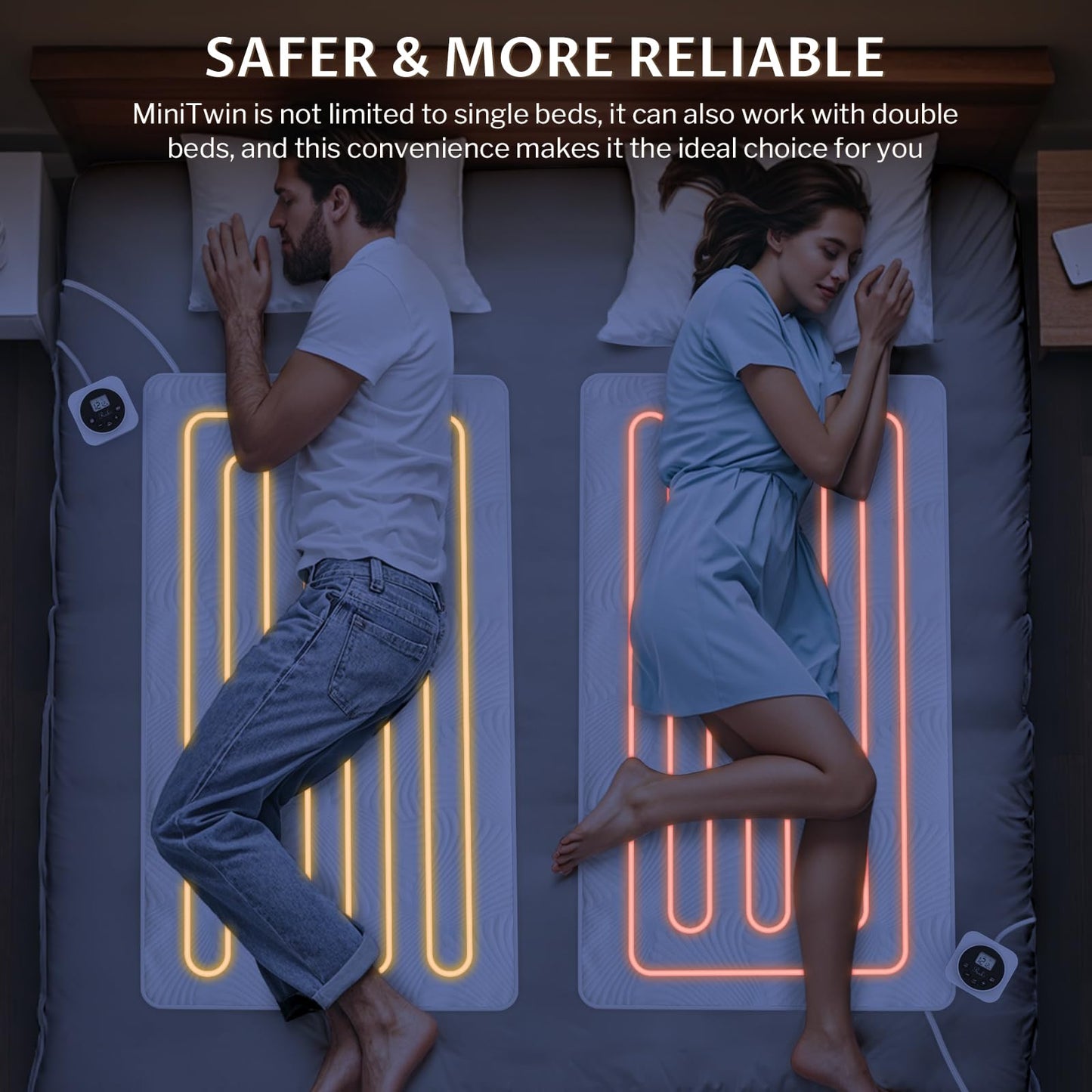 King Size Electric Heated Mattress Pad - Bed Warmer with Memory & Preheat Functions, 12 Heat Settings Dual Control for 1-12 Hours Auto Off, Lighted Button