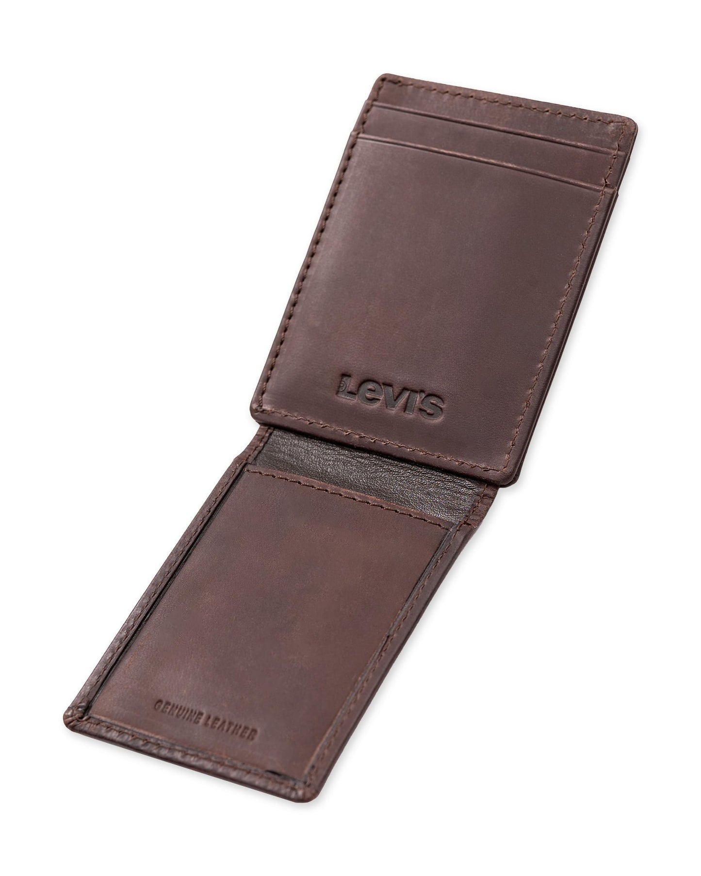 Levi's mens RFID Slim Everyday Card Case Wallet Brown