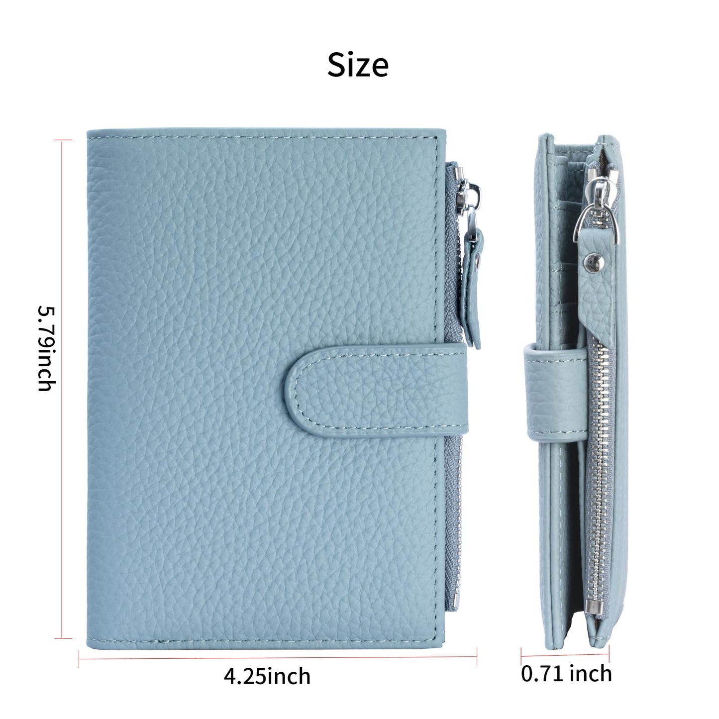 ilovever Passport wallet and Card Slot Combo RFID Blocking Slim Leather Travel Passport Wallet for Men and Women with Zippered Coins Pocket Passport holder,LightBlue