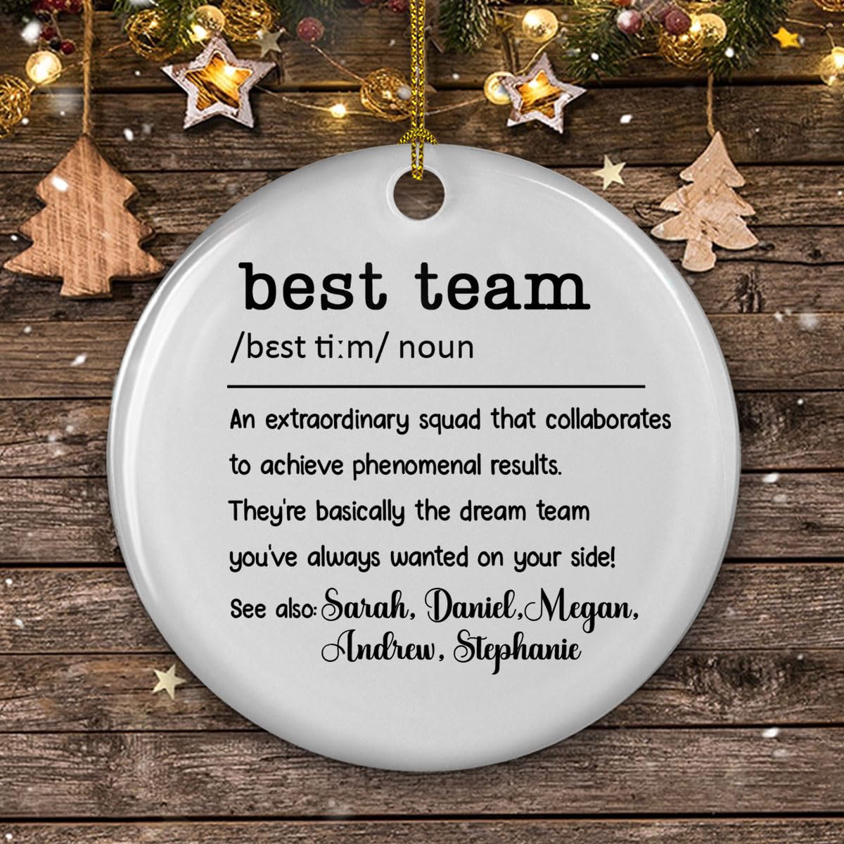 Wrappiness We are Teammates Personalized Ceramic Ornament - Custom Teamwork Ornament for Coworkers, Boss, Employees, Family - Inspirational Office Tree Decor, Holiday Keepsake
