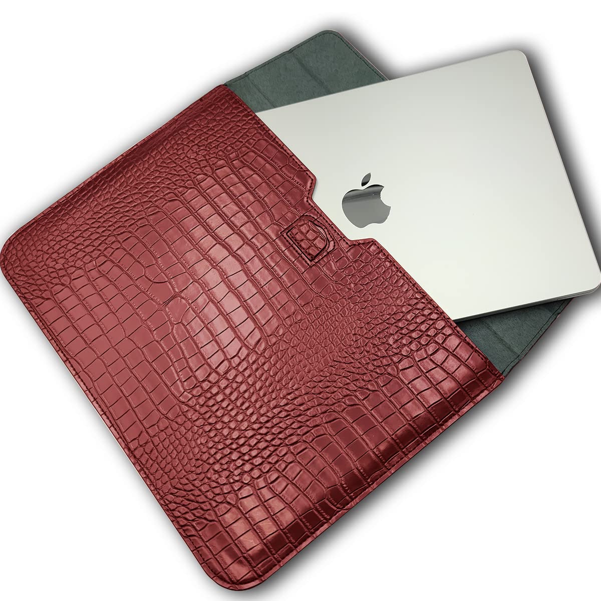LCMOCICO PU Leather Flap Style Case Bags Laptop Sleeve for 2023-2026 MacBook Air 15 inch M5 M4 M3 M2 A3448 A3241 A3114 A2941 Notebook Bag for Mac Pro 16 M1 A2485 2019-2026 A3428,Pro 15 2012-2019, Red