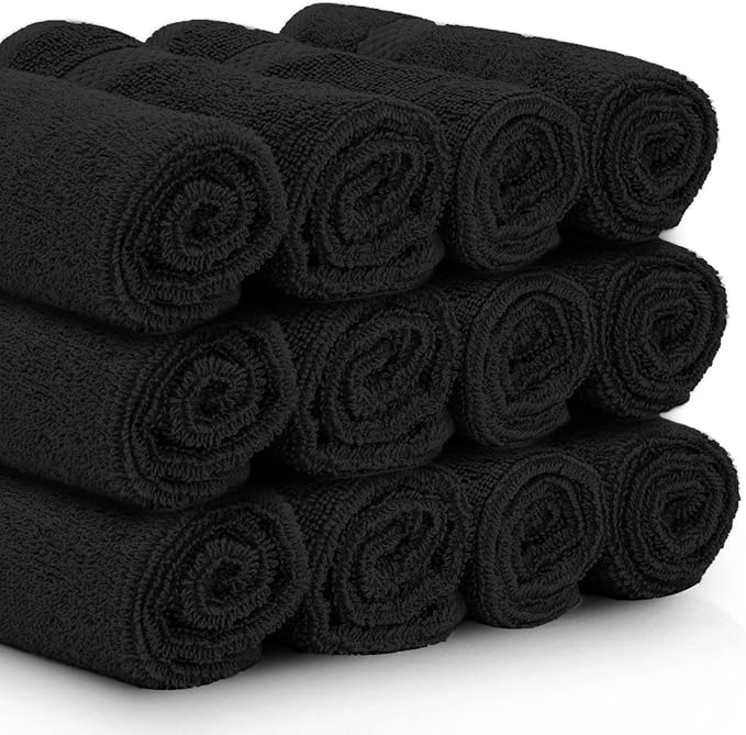 White Classic Luxury Black Hand Towels