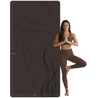 ONLYHE Extra Wide Thick Yoga Mat for Women and Men 76"x 40"x 10mm TPE Exercise Mat, Large-sized Non-slip Gym Yoga Mat,Workout mat,Pilates