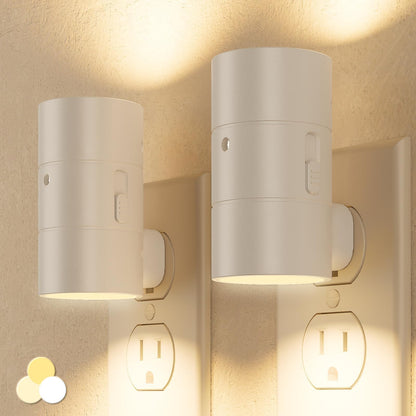 NIORSUN Night Lights Plug into Wall, Dimmable with 3 Color Modes & Auto On/Off Sensor, Ultra-Slim Nightlight for Hallway, Bathroom, Bedroom, Nursery, Kitchen (4 Pack, Black)