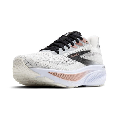 Brooks Women’s Ghost 17 Neutral Running Shoe - White/Black/Rose Gold - 6.5 Medium