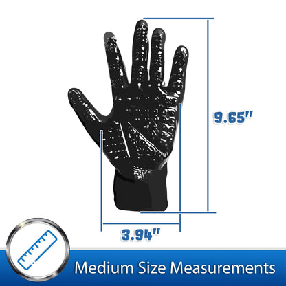 PET MAGASIN Dog Grooming Gloves for Gentle Deshedding and Bathing (Black, Medium)