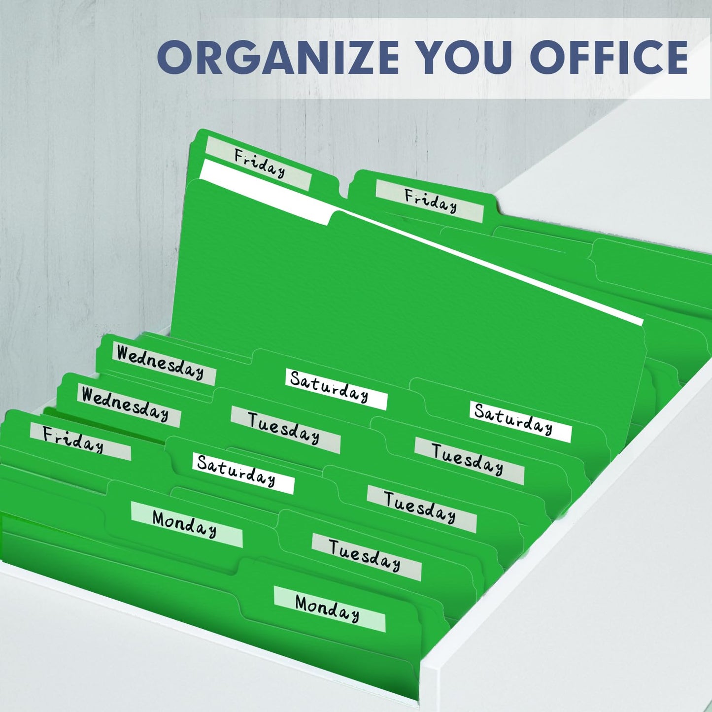 File Folder, PANDRI 120 Pack File Folder, 1/3 Cut Tab, Letter Size, Filing Folder for Office School Business, Green