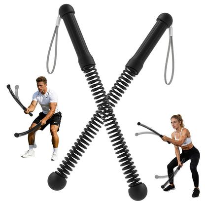 Upgrade Weighted Ropeless Battle Ropes, Workout Exercise Rope for Strength Building, Heavy Duty Quiet Portable Cordless Battle Ropes for Home & Gym, HIIT Aerobic Training for Men & Women Black