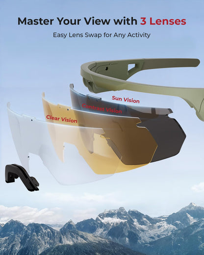 ONNAIS Safety Glasses ANSI Z87.1+ with Earplugs NRR 32dB Green