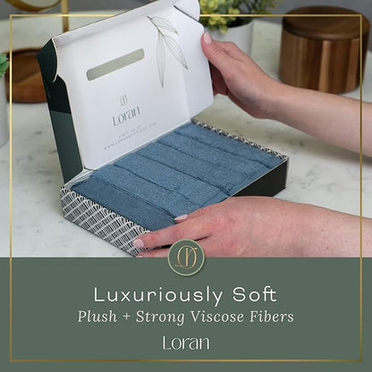 Tidal Blue Facial Washcloths Set of 6 Soft Cloths 10” x 10” 100% Viscose