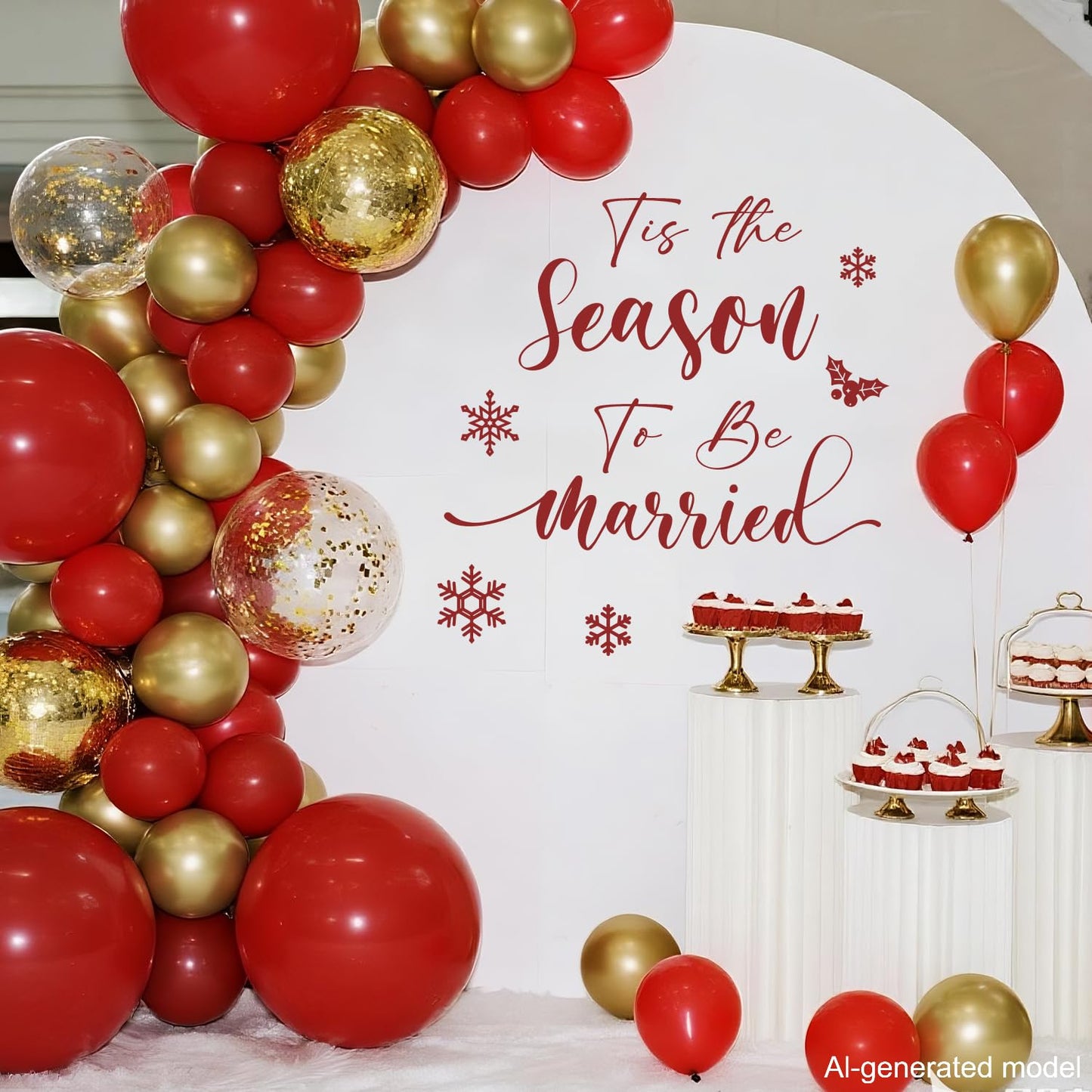LANKBACK Tis the Season to be Married Decal Christmas Engagement Wedding Decorations from Misstletoe to Mrs Bridal Shower Decorations