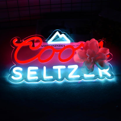 JFLLamp Crs LIGHT Neon Signs for Wall Decor Neon Lights for Bedroom Led Signs Suitable for Man Cave Bar Pub Restaurant Christmas Birthday Party Gift Led Art Wall Decorative Crs Light Bar Sign, 5V Usb Power, 17*11 Inch(Azure+red+white）