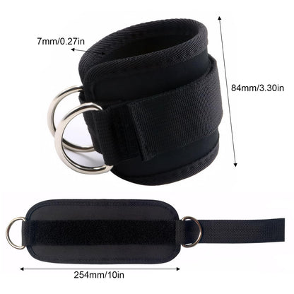 2 PCS Weightlifting Straps with D Ring,Adjustable Wrist Cuffs Gym,Padded Wrist Cuffs,for Cable Machines Strength Training Equipment,Black
