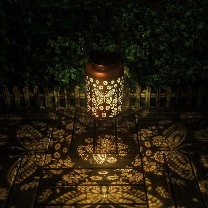 Gifts for Women Men Mom, Butterfly Solar Lights Outdoor Waterproof, Mothers Day Gifts Decoration Outside for Outdoor, Yard, Lawn, Balcony Garden Decor Butterflies Solar Lantern