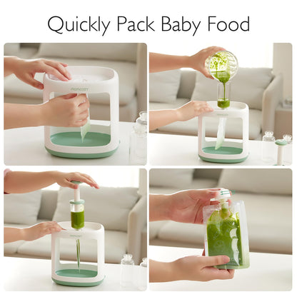 Momcozy Squeeze Station For Homemade Baby Food,Pouch Filling Station For Puree Food For Babies&Toddlers,No Food Splashing,Dishwasher Safe,BPA-Free,With Reusable Bags