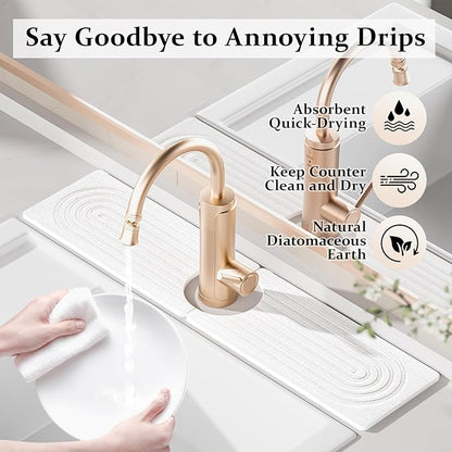 Faucet Mat for Kitchen Sink ，Water Absorbing Stone Tray for Sink，15.7 inches