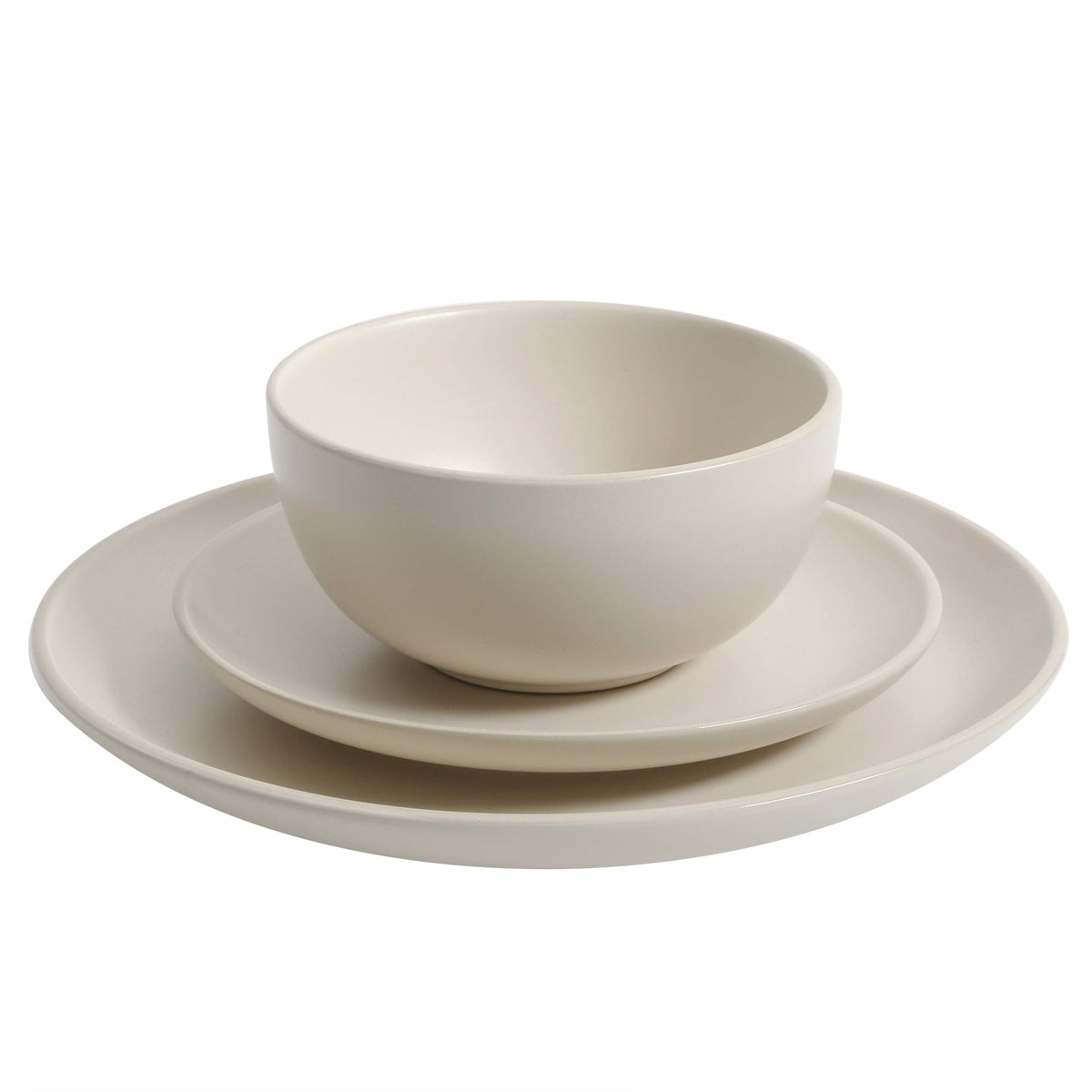 Gibson Home Queenslane 16 Piece Double Bowl Plates and Bowls Dinnerware Sets - Matte Blue