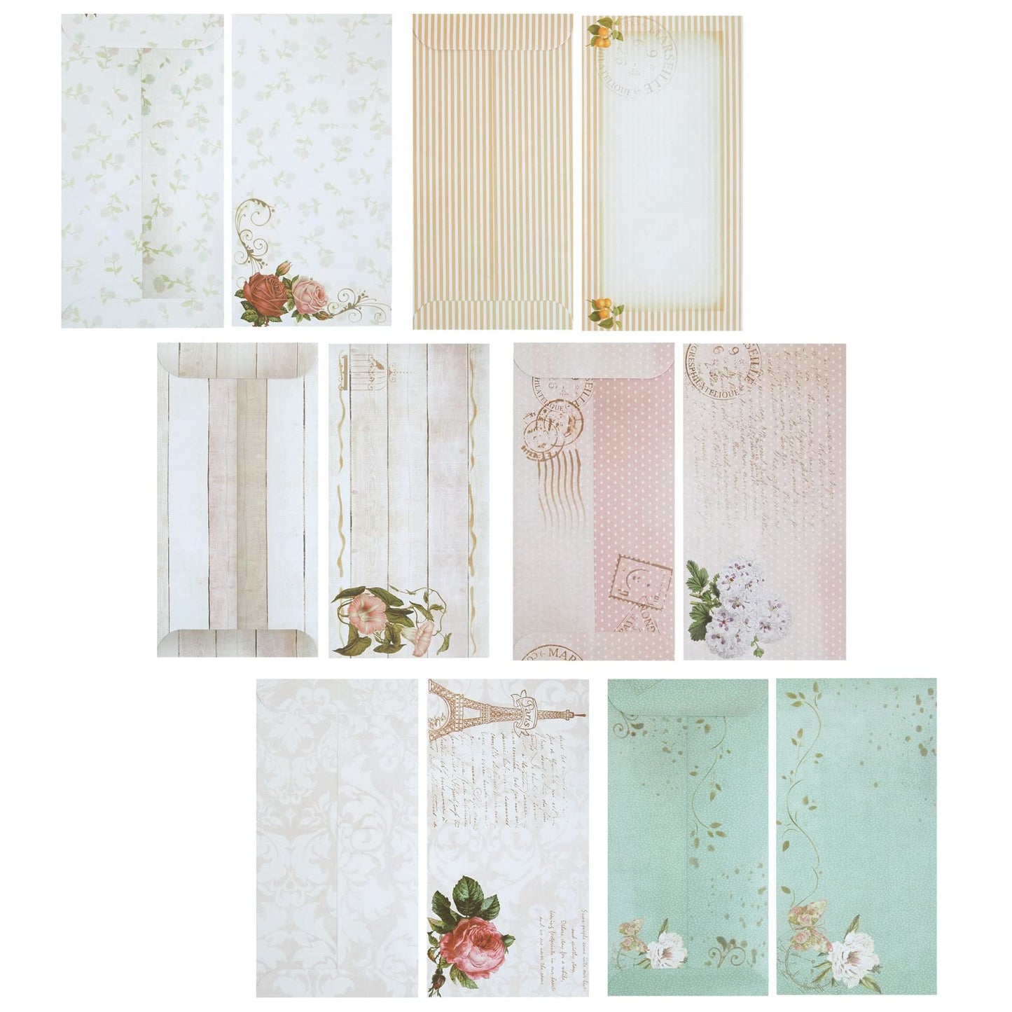 Paper Junkie Stationery Set - 7.25 x 10.2 In, Gold, 60 Sheets & 30 Envelopes - Letter Paper & Envelopes - Vintage Paper Designs