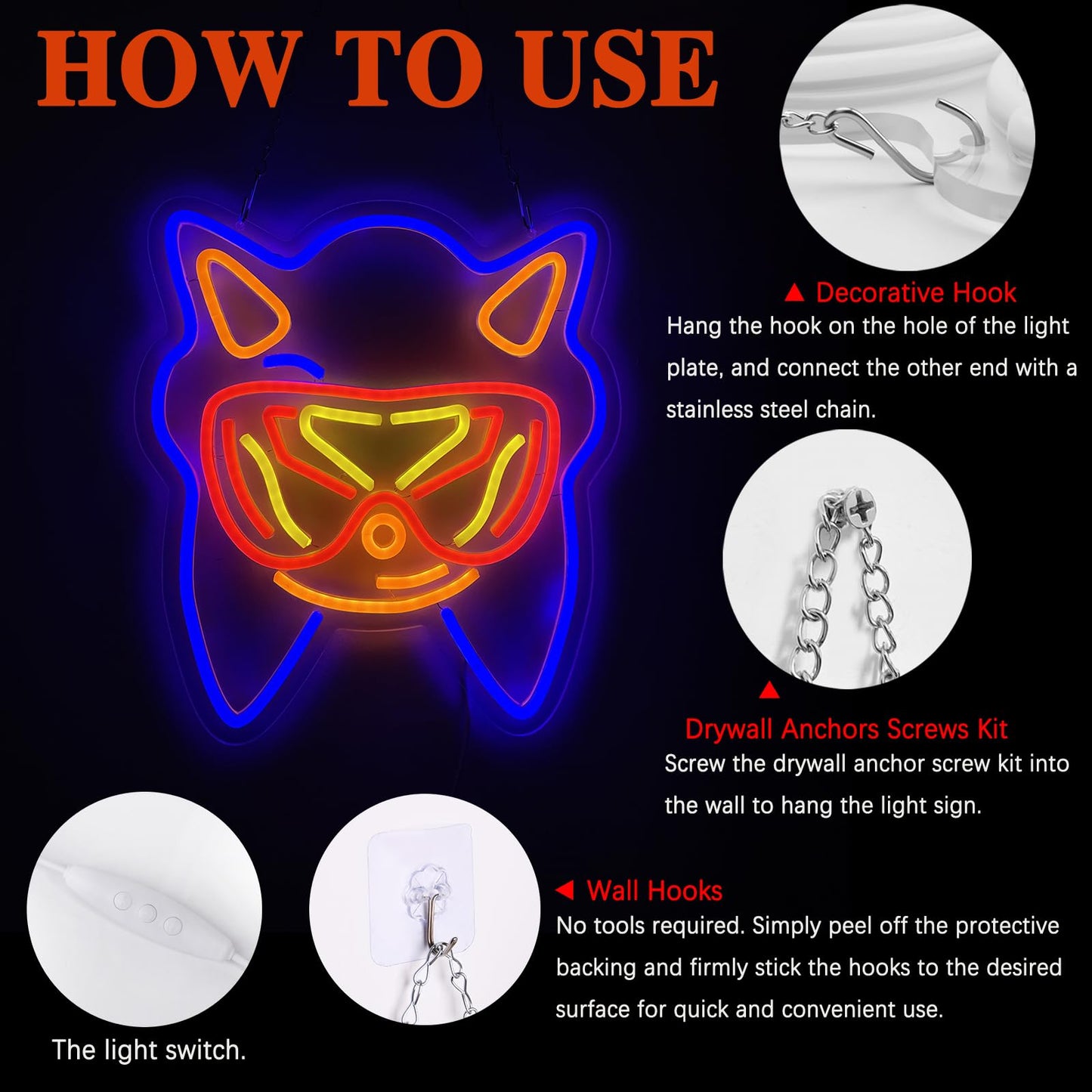 Babymiu Blue Cute Animal Led Lamp Neon Sign Room Decor. Cartoon Christmas Gifts Merch Party Supplies for Sign Wall Art Decoration Acrylic USB Powered Unique Night Light Living Kids Room Shop Bar