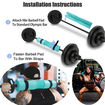 Squat Pad - Foam Barbell Pad for Squats Cushion, Lunges & Bar Padding for Hip Thrusts - Standard Weight Bar Pad - Provides Cushion to Neck and Shoulders While Training (light blue)