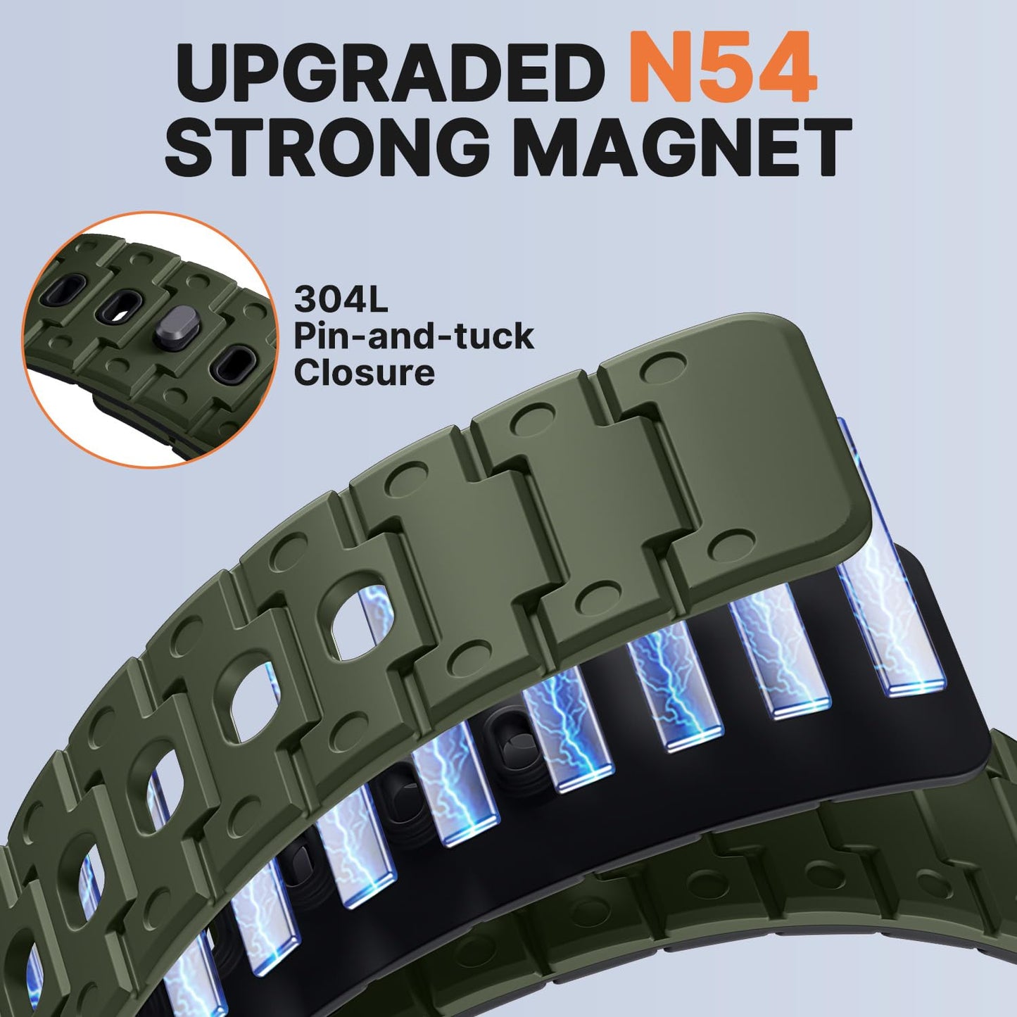 Bandletic Silicone Magnetic Band Compatible with Samsung Galaxy Watch 7 6 5 4 FE 40mm 44mm/Watch 6 4 Classic 43mm 47mm 42mm 46mm/Watch 5 Pro 45mm, 20mm No Gap Soft Sport Strap for Men Women