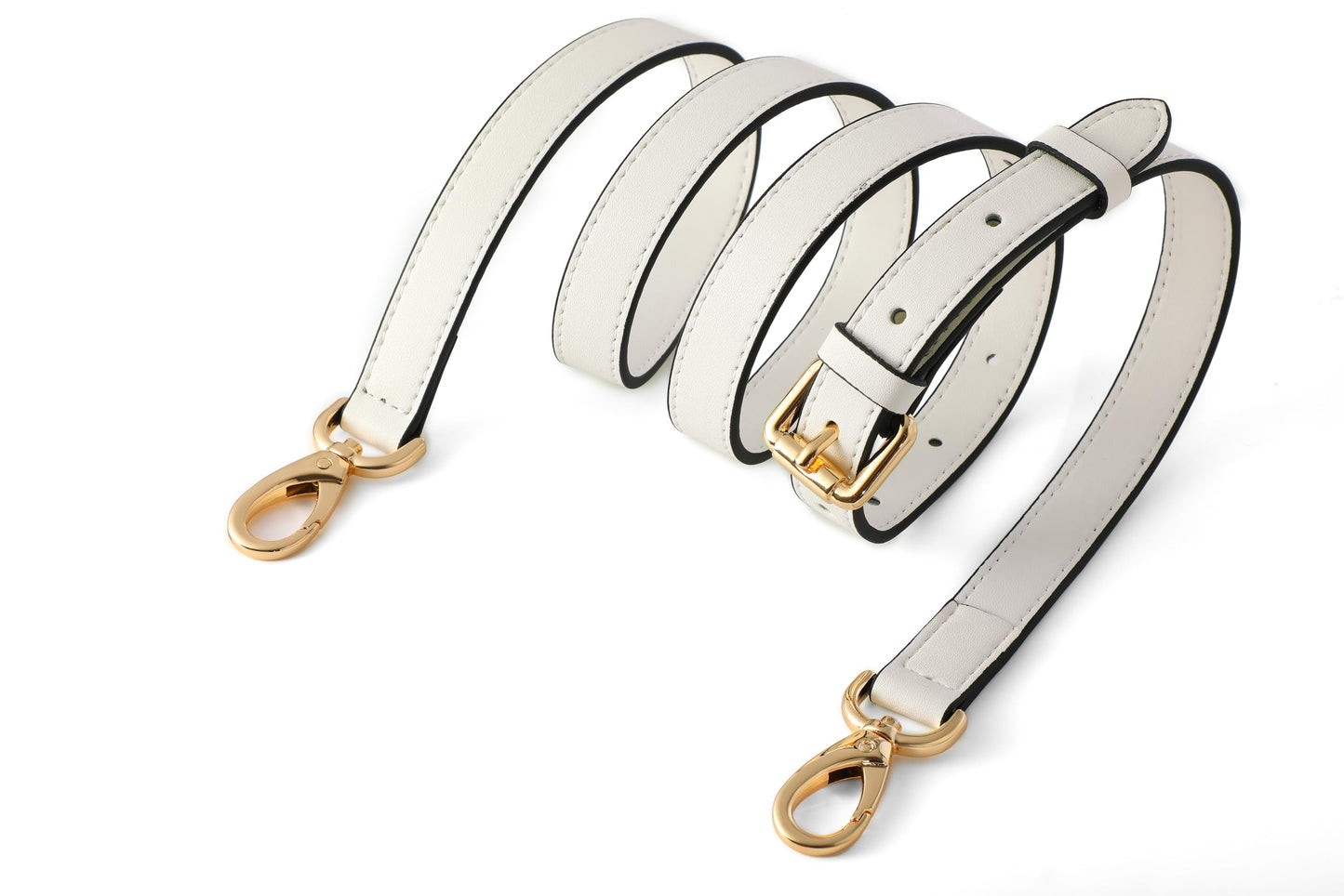 GOXTECH GOXTECHGenuine Leather Purse Strap Replacement Crossbody Handbag Long Adjustable（White-shoulder strap