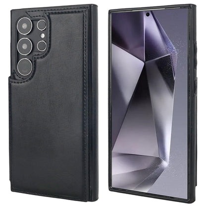 ONETOP Compatible with Samsung Galaxy S24 Ultra Wallet Case with Card Holder, PU Leather Kickstand Card Slots Case, Double Magnetic Clasp and Durable Shockproof Cover 5G 6.8 Inch(Black)