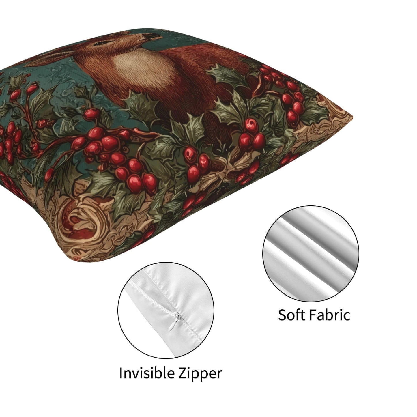 oyebn Christmas Animals Throw Pillow Covers Set of 4 Decorative Soft Double Sided Print Pillow Case Farmhouse Home Decor for Living Room Sofa Couch 18x18