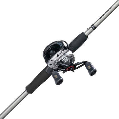 Abu Garcia Max X Baitcast Reel and 6'6" 1-Piece Fishing Rod Combo, Graphite Composite Rod Blank Construction, Split EVA Handles
