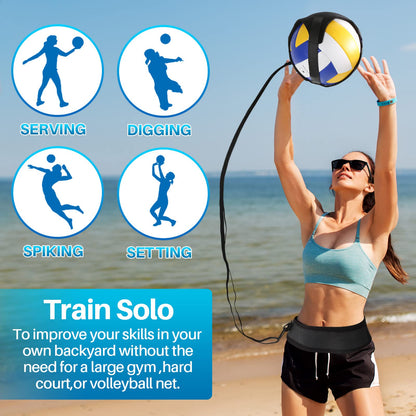 Volleyball Training Kit for Solo Practice, Adjustable Volleyball Serve Trainer & Rebounder, Volleyball Training Equipment for Serving, Setting & Spiking, Volleyball Training Aids for Youth & Adults
