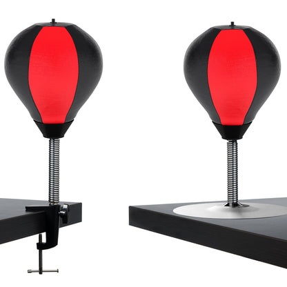 GLACIAL Stress Relief Desktop Punching Bag I Comes with Desk Clamp and Extra Strong Suction Cup I Black and Red