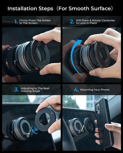 MRGLAS 2026 Upgraded Vacuum Magnetic Phone Holders for Your Car 360° Adjustable Absorption Magnetic Bracket 98LBS Magsafe Suction Cup Phone Mount for iPhone 17 Car Truck Accessories for Men Women