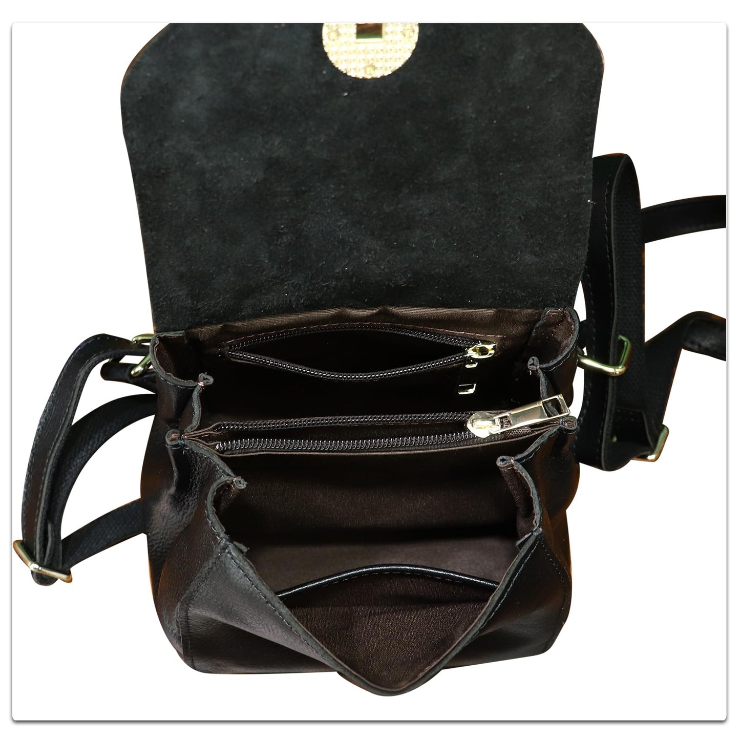 LRTO Genuine Leather Small Backpack Purse for Women Knapsack Casual Daypack College Back Bag (Black)