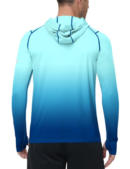 Roadbox Mens UPF 50+ Sun Protection Hoodie, UV Long Sleeve Fishing Shirts, Lightweight Swim Rash Guard for Outdoor Hiking