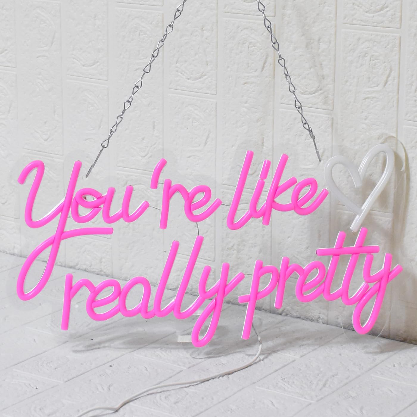 UExnkj-Y You're Like Really Pretty Neon Sign, Neon Signs for Wall Decor, Pink Led Neon Light for Wall Decor, USB Dimmable Led Neon Light Sign for Wedding, Bedroom, Home Decor