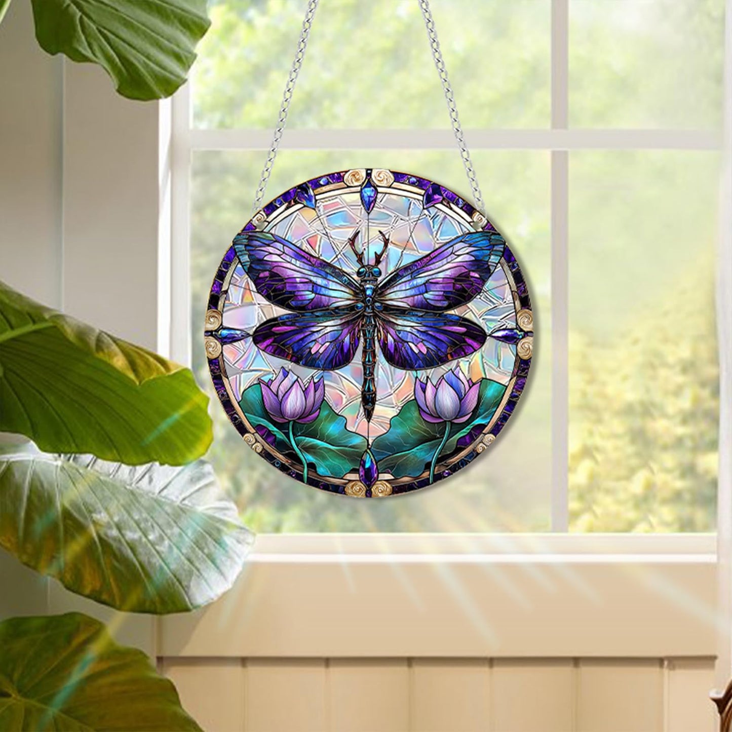 zhuoyaju Acrylic Suncatcher Window Hanging, Hummingbird Sun Catcher Rainbow Indoor Window Decoration for Living Room Bedroom Summer Home Balcony Ornaments, 7.87 inches