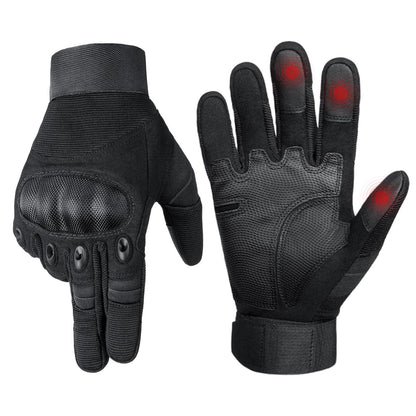 HYCOPROT Men’s Utility Gloves, Motorcycle Glove with Touchscreen Full Finger Palm Pad Protection Gears Durable Work Outdoor Lightweight Breathable for Sport Hiking Motorbike Cycling Paintball Boxing