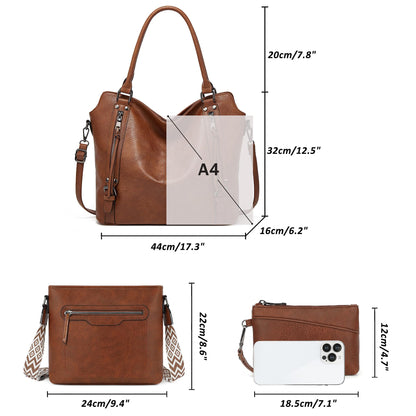 TANTOMI Tote Handbags for Women, Purse Crossbody Large Leather Purse Shoulder Handbags with Wallet Adjustable Straps