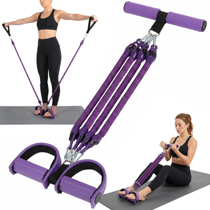shaXsha Pedal Resistance Band with Handles, Adjustable Resistance Bands Set (25-100 lbs) with Door Anchor & D-Handles, Fabric Covered Exercise Bands for Ab Workout, Legs, and Arm Strength Training