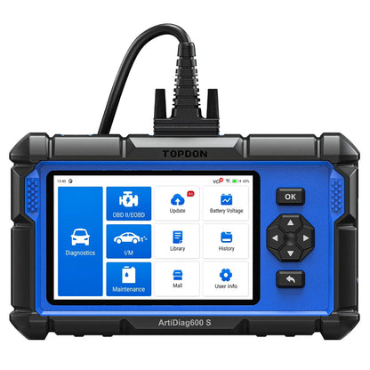 OBD2 Scanner TOPDON AD600S Scan Tool, Code Reader, Diagnostics Scanner for ABS/SRS/AT/Engine, 9 Reset Services, Oil/Brake/BMS/SAS/DPF/TPMS/ETS Reset/ABS Bleeding/Injector Coding, Free Lifetime Upgrade