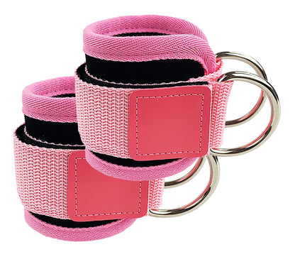 SUJAYU Ankle Strap for Cable Machine, 1 Pair Ankle Bands for Working Out Ankle Cuffs for Cable Machine, Adjustable Cable Kickback Ankle Strap, Gym Accessories for Women (Pink)