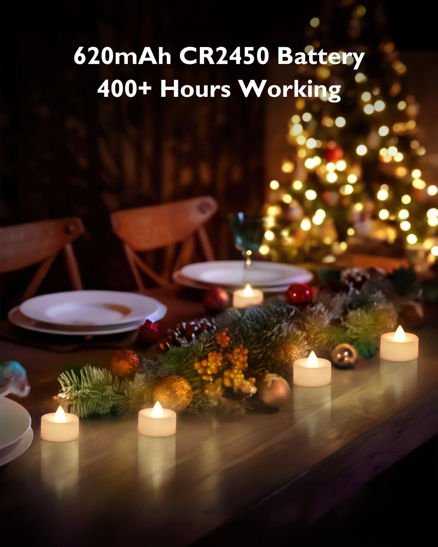 BEICHI Remote Candles, 24 Pack Timer Candle, Flameless Tea Lights Candle Battery Operated, Flickering LED Tea Lights, Timer Battery Votive Candles- Warm White- White Base