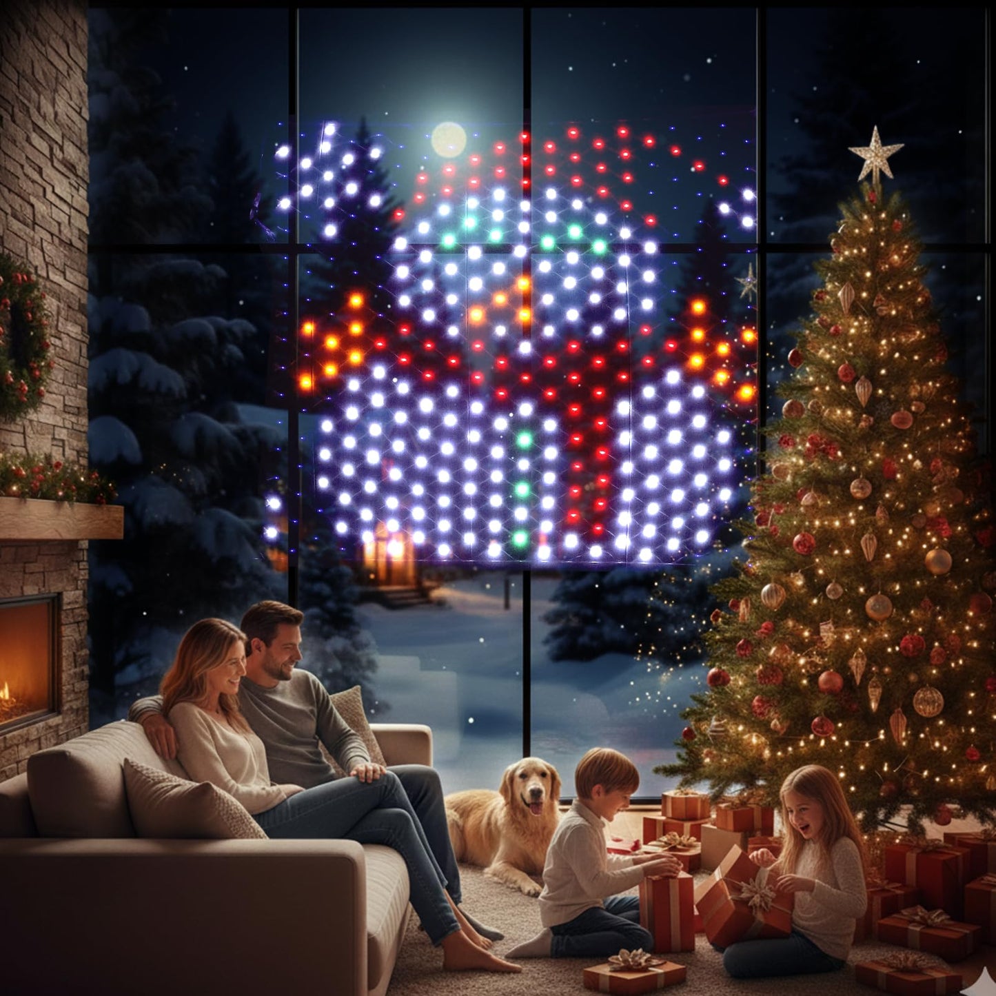 Leisure world LED Snowman Window Silhouette Lights,USB Operated LED Net Outdoor Mesh Lights with Timer, 8 Modes for Indoor Outdoor Holiday Xmas Party Decor