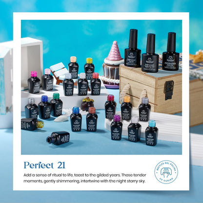 Beetles Cat Eye Gel Polish Set - 24Pcs 20 Colors Glitter Dark Color Changing Gel Nail Polish Kit with Base Gel Glossy Matte Top Coat Soak off UV DIY Nail Art Salon Ombre Black Nails Gift