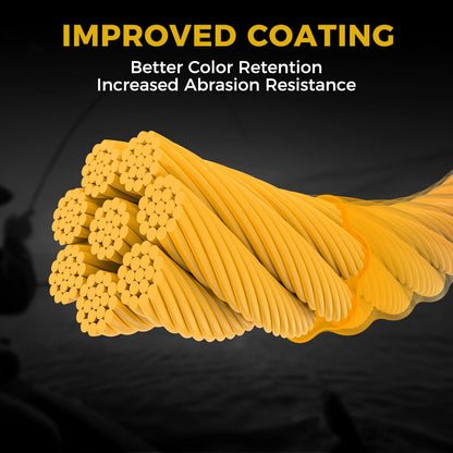 KastKing Destron Braided Fishing Line, Yellow, 8 Stands, 10LB, 150Yds
