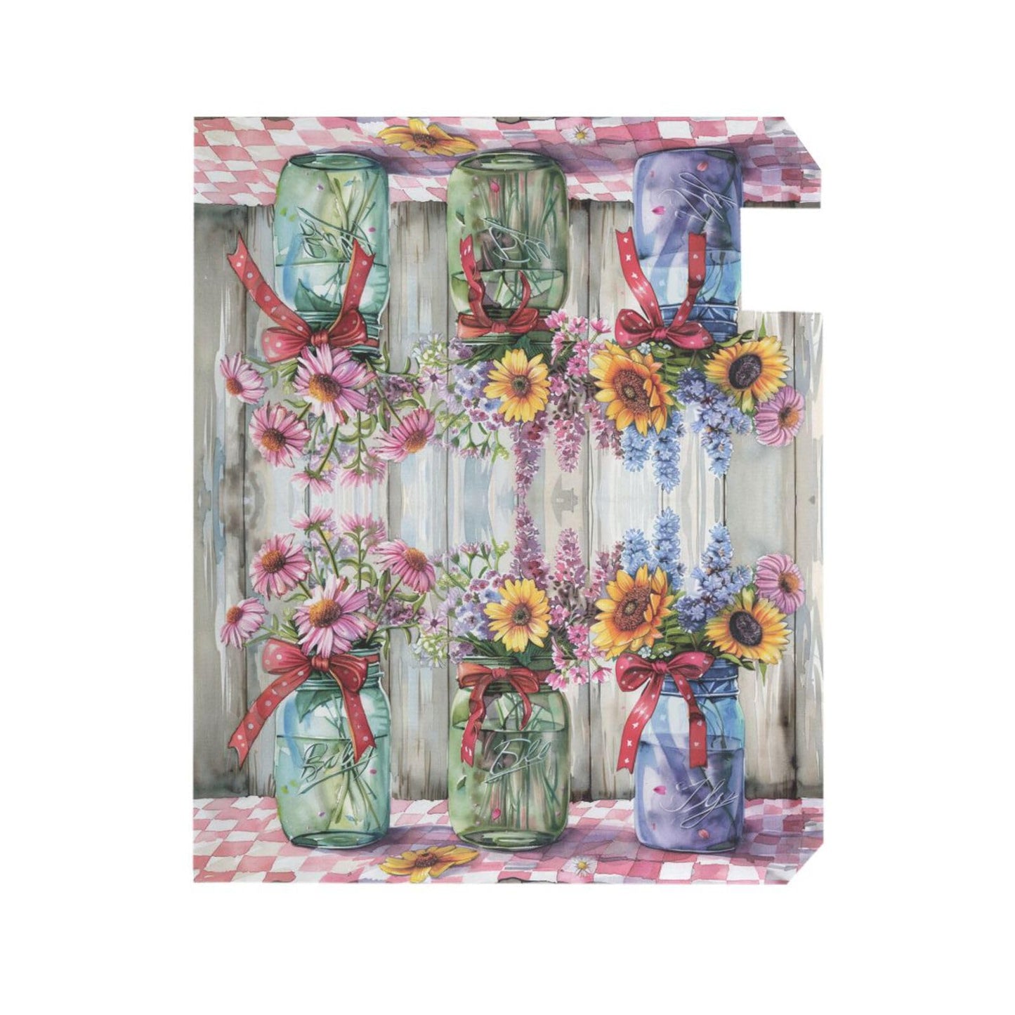ALAZA Spring Floral Jars Rustic Magnetic Mailbox Cover MailWraps Garden Yard Home Decor for Outside Standard Size-18"x 20.8"